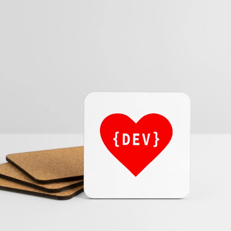 Software Developer, Liebe Code DEV Développeur Tag Dessous de verre (lot de 4)