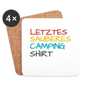 Lustiger Camper Camping Spruch - Untersetzer (4er-Set) - Weiß - Vorne