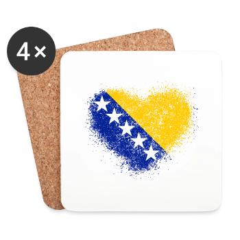 Bosnia and Herzegovina - Coasters (set of 4) - white - Front
