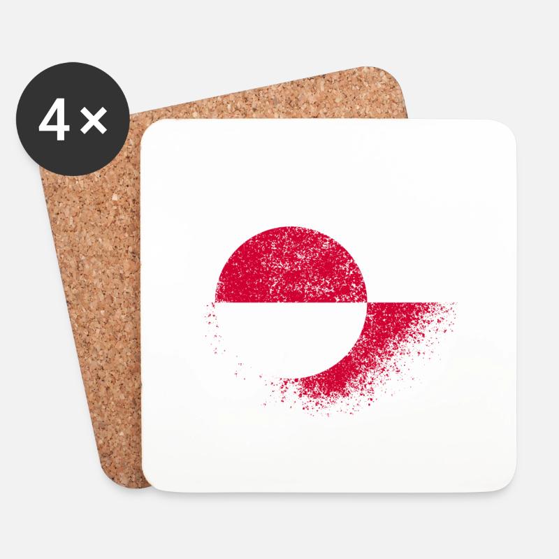 Grönland - Untersetzer (4er-Set) - Weiß