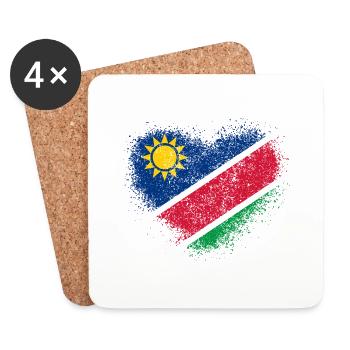 Namibia - Untersetzer (4er-Set) - Weiß - Vorne