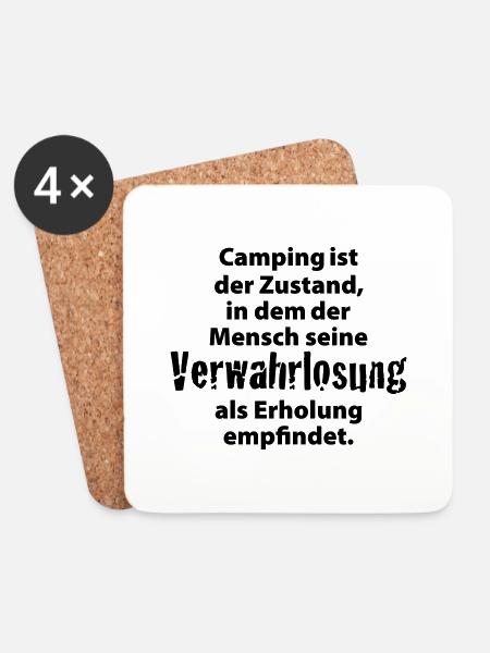 Camping Verwahrlosung Zuhause Zelten Urlaub Ferien - Untersetzer (4er-Set) - Weiß