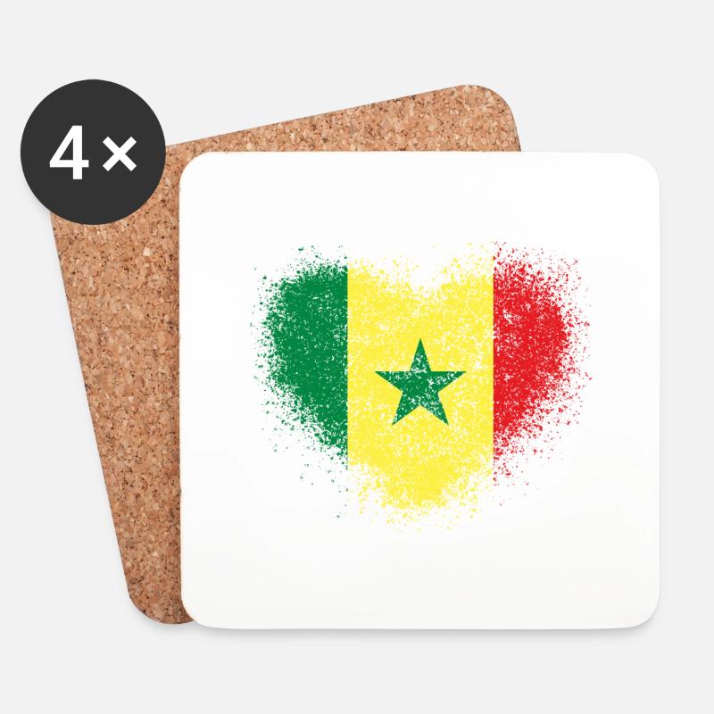 Senegal - Untersetzer (4er-Set) - Weiß