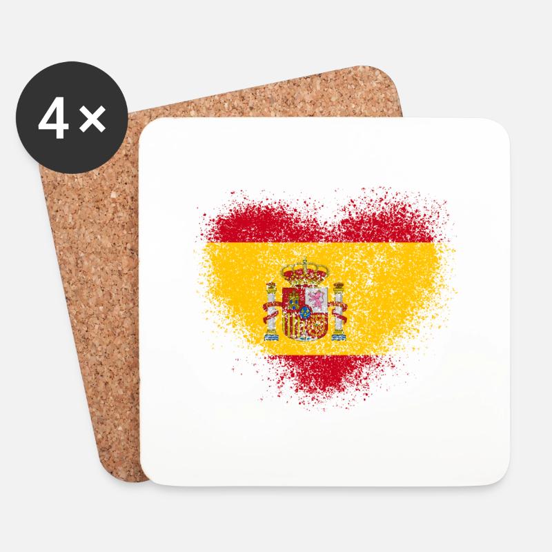 Spanien - Untersetzer (4er-Set) - Weiß