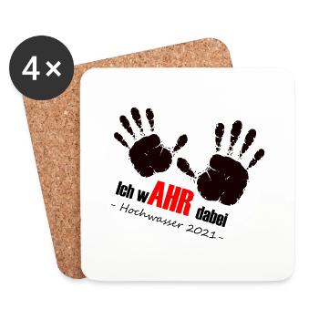 Ich wAHR dabei-We AHR together-Ahrtal Hochwasser - Untersetzer (4er-Set) - Weiß - Vorne