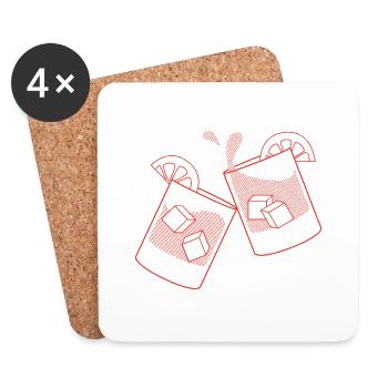 Cocktail Glasses - Coasters (set of 4) - white - Front