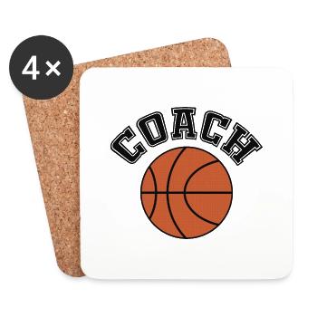 Sports gift for basketball coach - Coasters (set of 4) - white - Front
