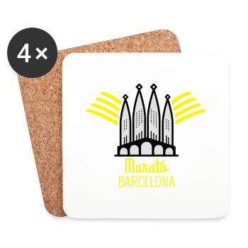 marathon de Barcelone - Dessous de verre (lot de 4) - blanc - Devant