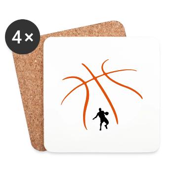 Basket-ball Basketball Basket - Dessous de verre (lot de 4) - blanc - Devant