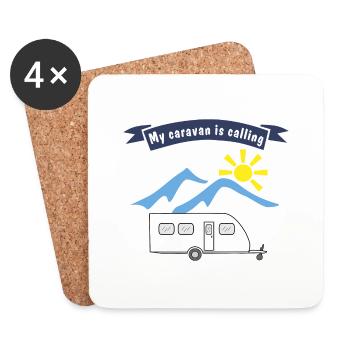 caravan is calling - Coasters (set of 4) - white - Front