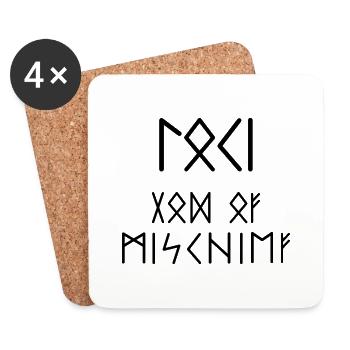 Loki Dieu du Méfait Runes Design - Dessous de verre (lot de 4) - blanc - Devant