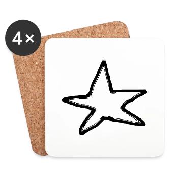 Étoiles Paillettes Starlette Vecteur Dessiné 1 - Dessous de verre (lot de 4) - blanc - Devant