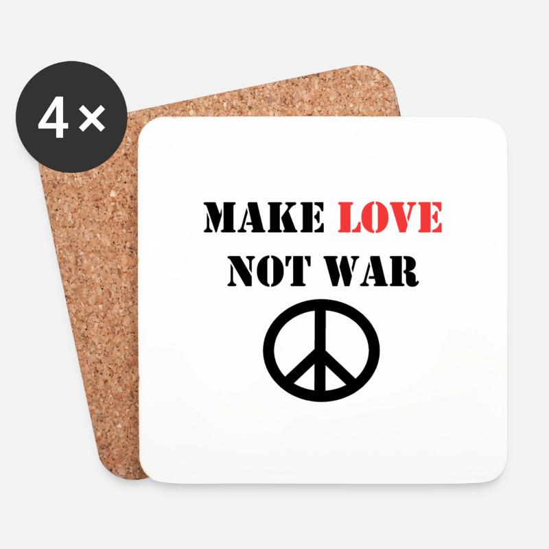 MAKE LOVE NOT WAR - Untersetzer (4er-Set) - Weiß