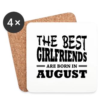 The best girlfriends are born in august - Untersetzer (4er-Set) - Weiß - Vorne