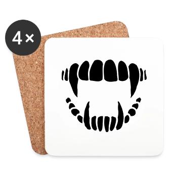 Conception de dents de vampire - Dessous de verre (lot de 4) - blanc - Devant