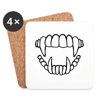 Concevoir des dents de vampire - Dessous de verre (lot de 4) - blanc - Devant
