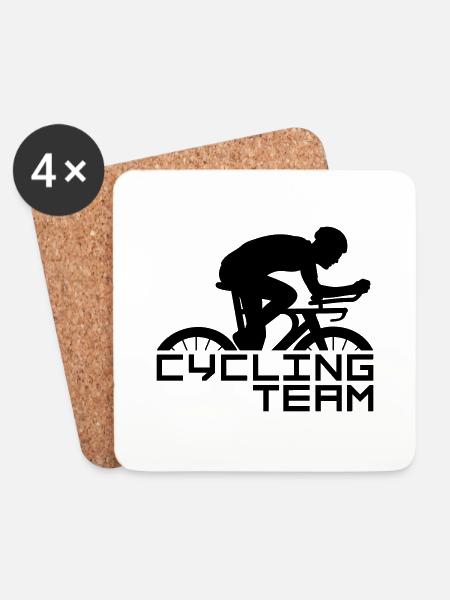 Rennrad Cycling Team - Untersetzer (4er-Set) - Weiß
