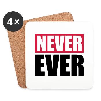 Never Ever Balken - Untersetzer (4er-Set) - Weiß - Vorne
