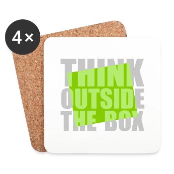 Grün Think outside - Untersetzer (4er-Set) - Weiß - Vorne