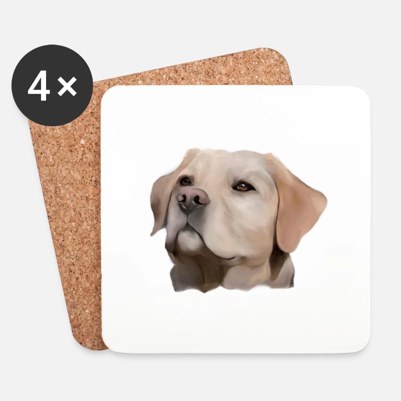 Labrador - Untersetzer (4er-Set) - Weiß