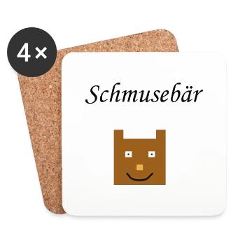 Schmusebär Motiv - Untersetzer (4er-Set) - Weiß - Vorne