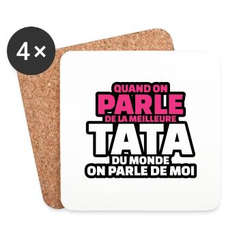parle de meilleure tata du monde on parle de moi - Dessous de verre (lot de 4) - blanc - Devant