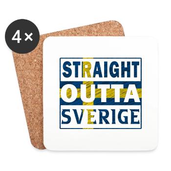 Straight outta Suède Sverige North Gift - Dessous de verre (lot de 4) - blanc - Devant