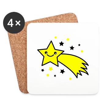 Sternschnuppe - Untersetzer (4er-Set) - Weiß - Vorne