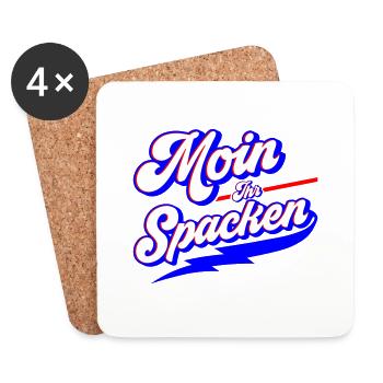 Farben änderbar | Moin ihr Spacken - Untersetzer (4er-Set) - Weiß - Vorne
