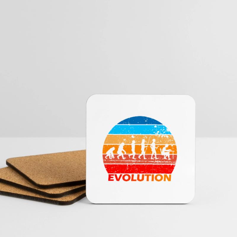 Evolution von IT EDV Informatik Computer Nerds Untersetzer (4er-Set)