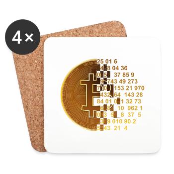 Bitcoin BTC Revolution - Crypto Gift Idea - Coasters (set of 4) - white - Front