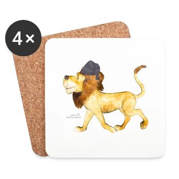 watercolored Lion by Sabina Elisabeth - Untersetzer (4er-Set) - Weiß - Vorne