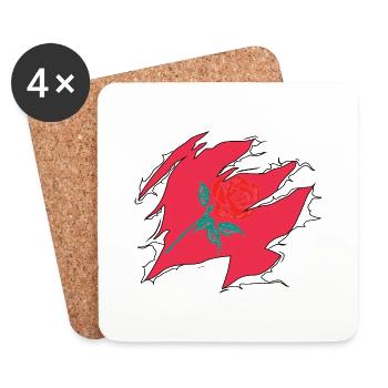 Ripped Labor Suppoter - Coasters (set of 4) - white - Front