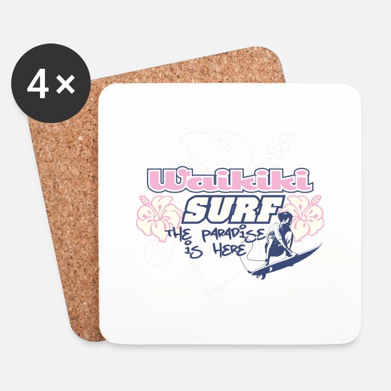 Surfen Sie im Paradies - Untersetzer (4er-Set) - Weiß