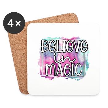 La licorne croit en la fée arc-en-ciel Magic Horse - Dessous de verre (lot de 4) - blanc - Devant