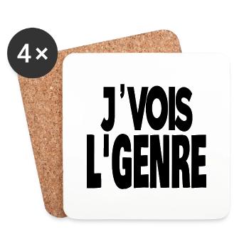 je vois le genre - Dessous de verre (lot de 4) - blanc - Devant
