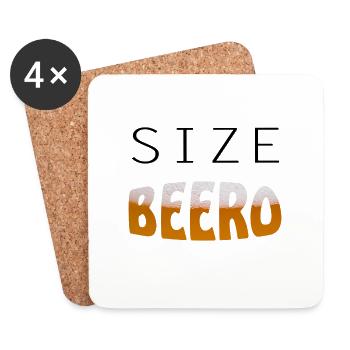 Beer lustiger Spruch Bier saufen - Untersetzer (4er-Set) - Weiß - Vorne