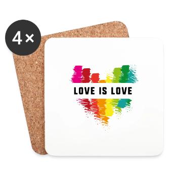 love is love,love,Heart,graffiti,rainbow,LGBT - Coasters (set of 4) - white - Front
