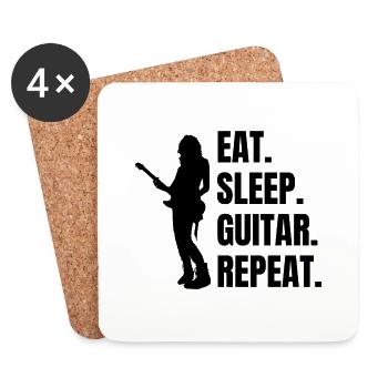 Gitarrist Musik Gitarristin Band Gitarre Musiker - Untersetzer (4er-Set) - Weiß - Vorne
