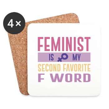 Frauen Gleichberchtigung Design und Feminist - Untersetzer (4er-Set) - Weiß - Vorne