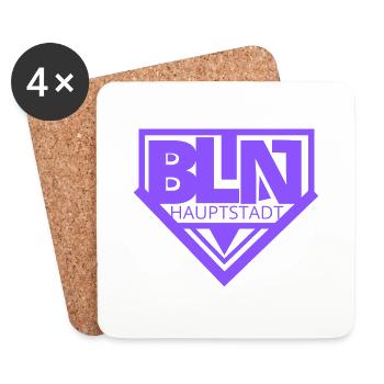 Berlin BLN Hauptstadt Purple - Untersetzer (4er-Set) - Weiß - Vorne