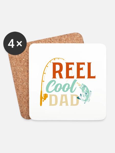 Reel Cool Dad Fisherman Angler - Untersetzer (4er-Set) - Weiß