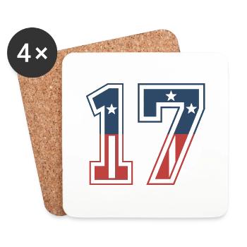 Nummer 17 USA - Untersetzer (4er-Set) - Weiß - Vorne