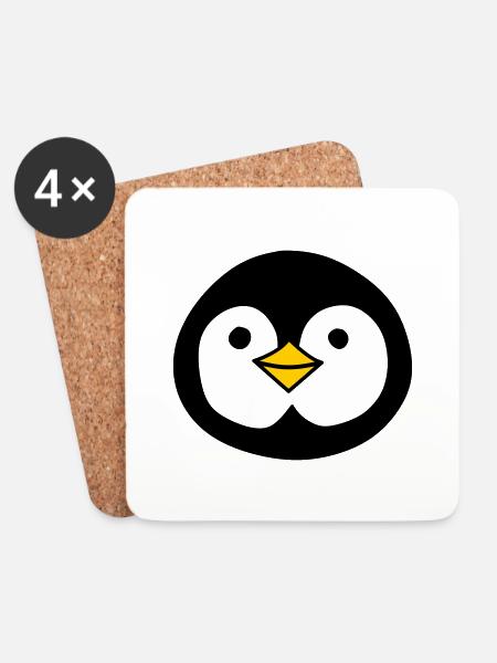 Cute penguin - Untersetzer (4er-Set) - Weiß