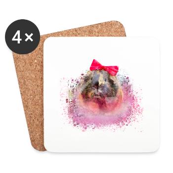 guinea pig, graffiti, painting, loop - Coasters (set of 4) - white - Front
