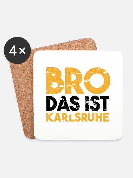Bro das ist Karlsruhe Geschenkidee - Untersetzer (4er-Set) - Weiß