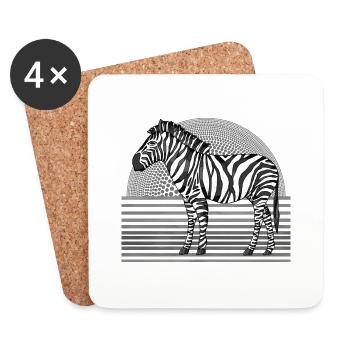 Zebra - Coasters (set of 4) - white - Front