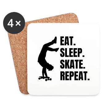 Skateboard Skateboarding Sakten Longboard Skater - Untersetzer (4er-Set) - Weiß - Vorne