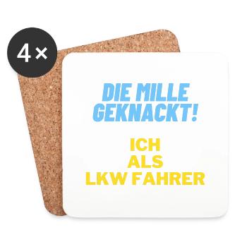 Die mille geknackt ich als lkw fahrer Geschenk - Untersetzer (4er-Set) - Weiß - Vorne
