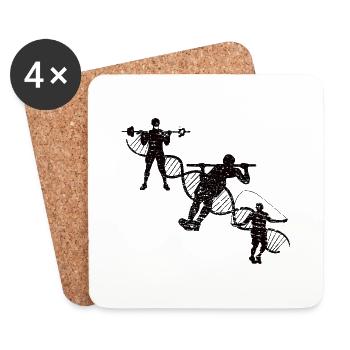 Fitness Bodybuilder Musculation Athlètes Muscle - Dessous de verre (lot de 4) - blanc - Devant